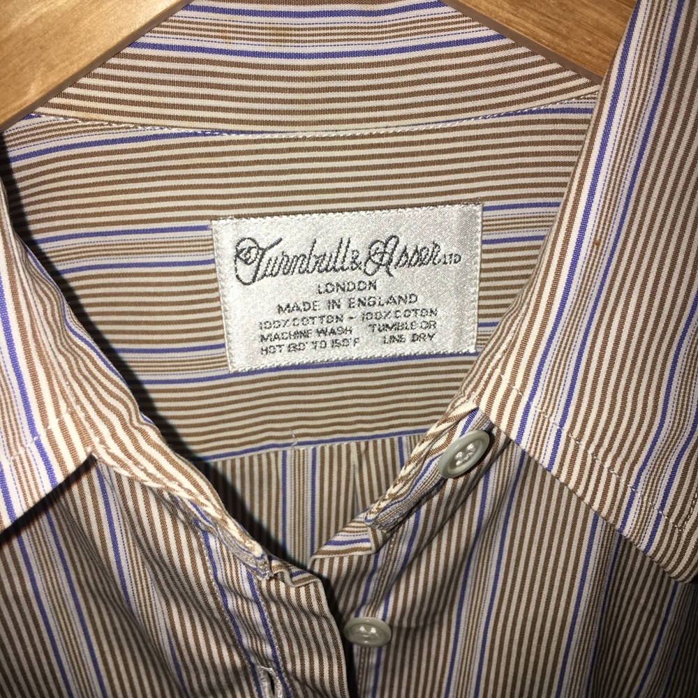 Blue and Beige stried cotton Women’s shirt